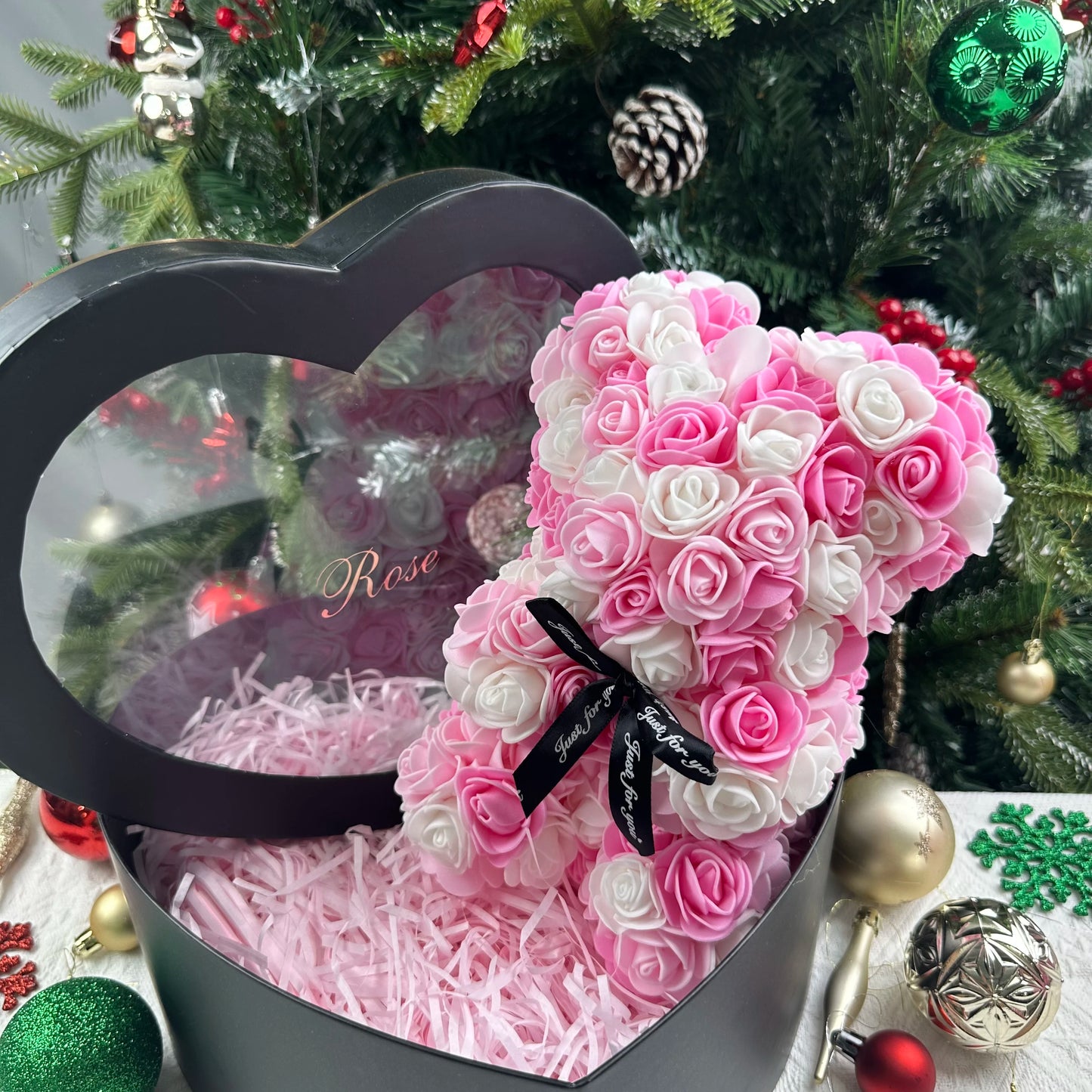 Rose Petal Teddy Bear Eternal Love Gift