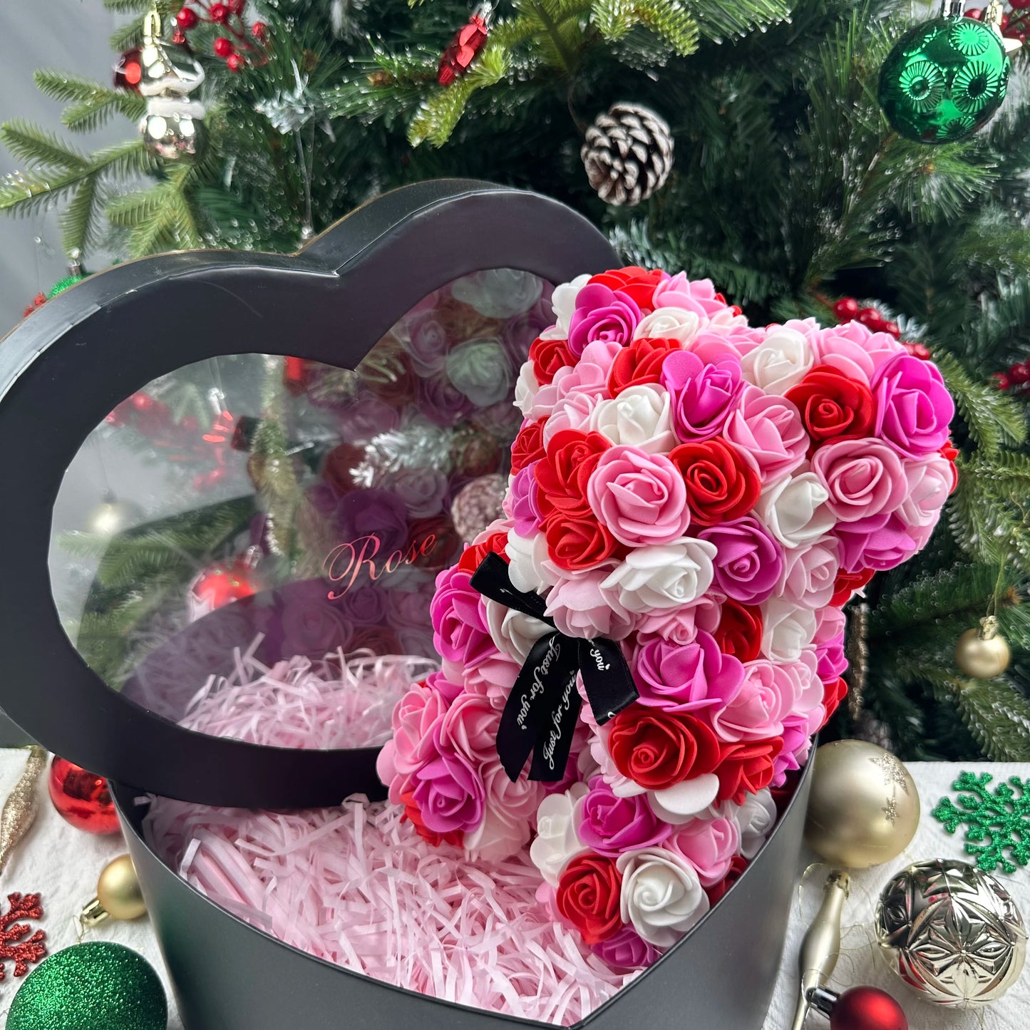 Rose Petal Teddy Bear Eternal Love Gift