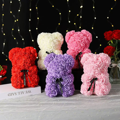 Rose Petal Teddy Bear Eternal Love Gift