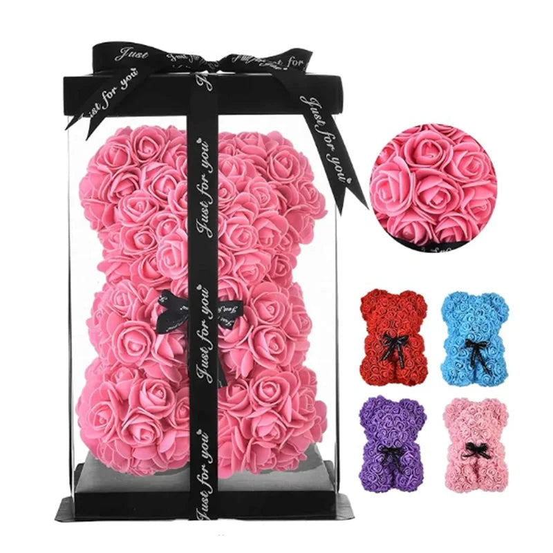 Rose Petal Teddy Bear Eternal Love Gift