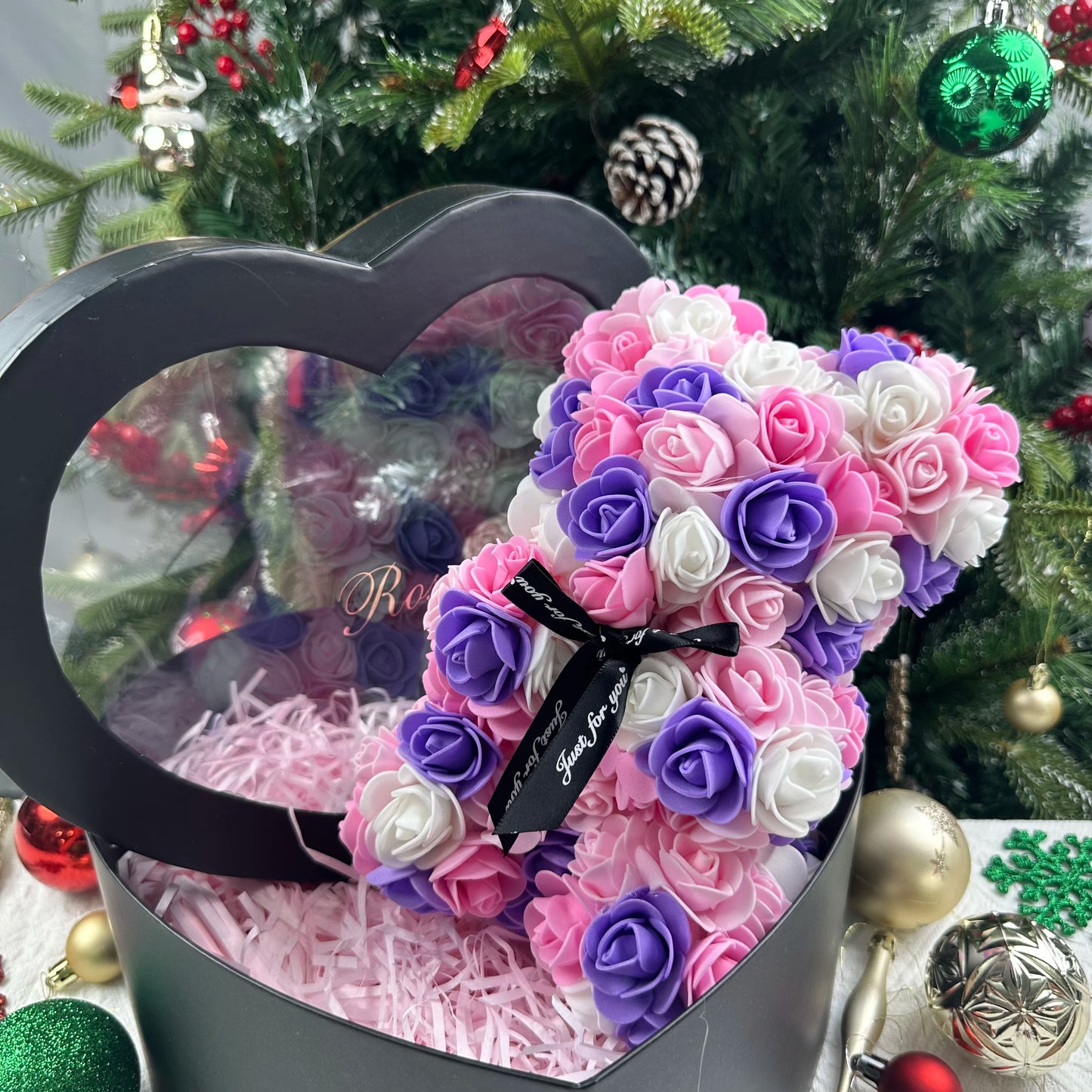 Rose Petal Teddy Bear Eternal Love Gift