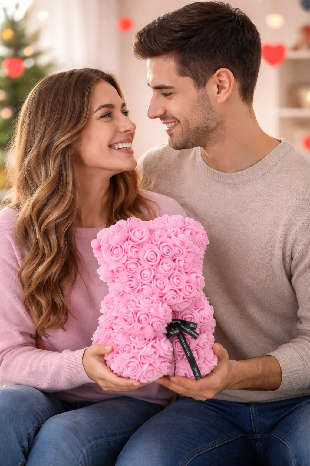 Rose Petal Teddy Bear Eternal Love Gift